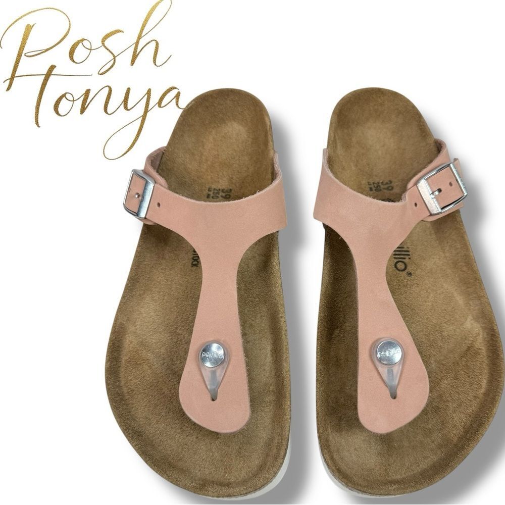 Birkenstock Papillio Gizeh Pink Nubuck Sandals Flex Platform Sz 39 Coastal